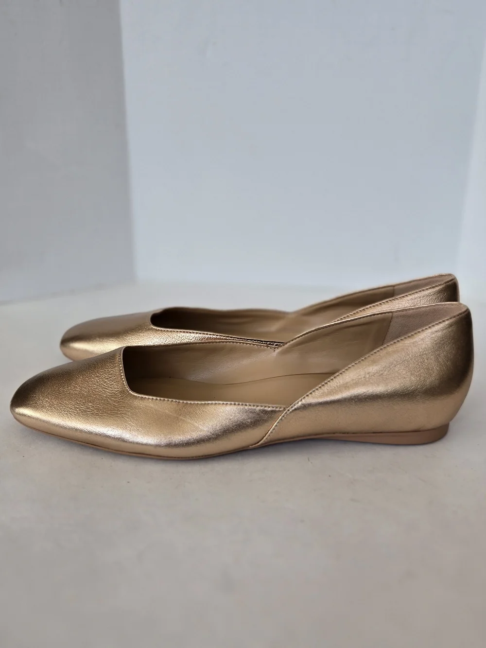 Naturalizer Women's Metallic Rose Gold Square-Toe Flats